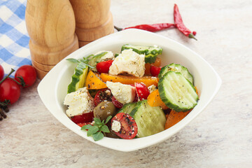 Greek salad with feta cheese