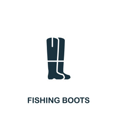 Fishing Boots icon. Monochrome simple Fishing icon for templates, web design and infographics