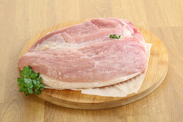 Piece of the raw pork meat