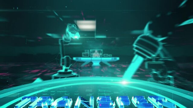 Decentralized Apps with digital technology hitech concept