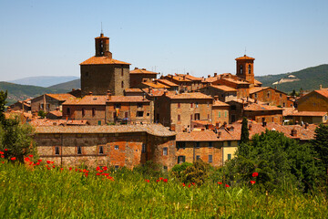 Panicale, borgo medievale fortificato sul lago Trasimeno. Umbria, Italia