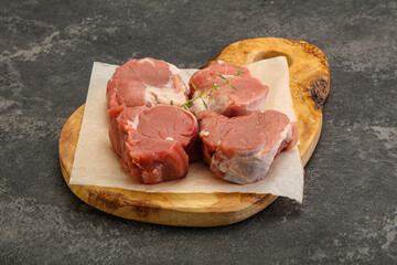 Raw pork tenderloin for cooking