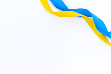 Yellow and blue ribbon - color of Ukrainian flag