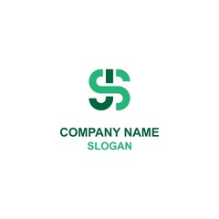 Obraz premium JS letter initial logo, capital letter in unique shape.