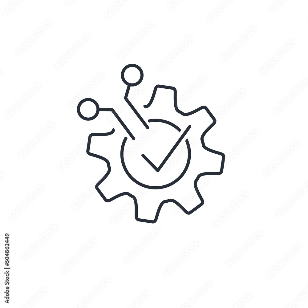 Poster electronic technical superiority. digital development. vector linear icon isolated on white backgrou