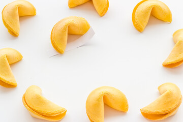 Many Chinese New Year fortune cookies. Good luck concept