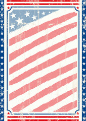 American flag old poster.
A vintage american poster with a texture for your advertising