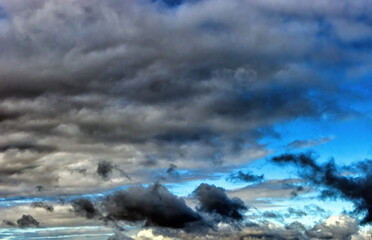 dark gray heavy clouds in the sky before the rain