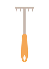 Hoe garden tool, vector illustration doodle style gardening tools.