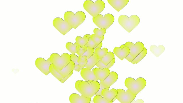 Colorful love hearts icons animation pattern white background. Valentine's day special