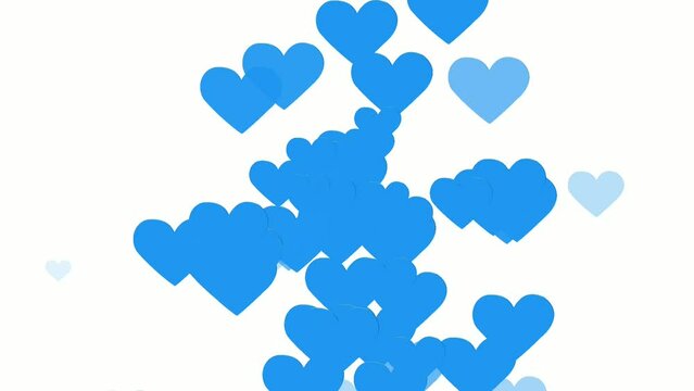 Colorful love hearts icons animation pattern white background. Valentine's day special