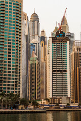 Obraz premium Dubai, UAE - 05.06.2022 View of a towers in Dubai Marina district. City