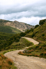 Fototapeta na wymiar Mountain road in the mountain range of Gador