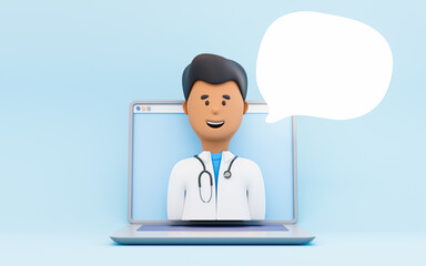 Video consultation with a doctor - medical clinic concept