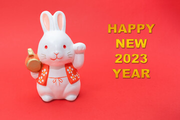 Happy New Year. Greeting for Chinese Rabbit New Year 2023