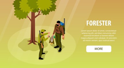 Isometric Forester Horizontal Banner