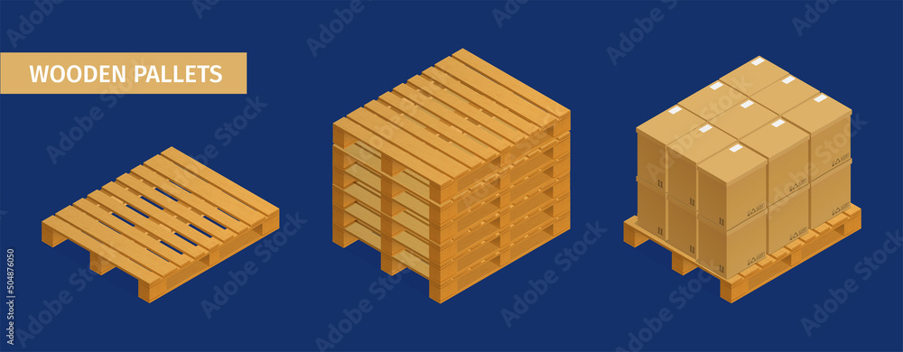 Sticker wooden pallet composition