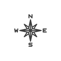 Compass rose line icon