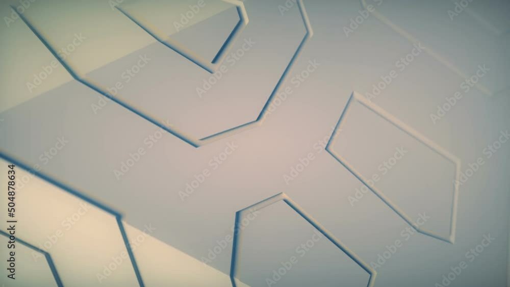 Aufkleber Cycling motion geometric shape in white. 3d rendering loop animation HD