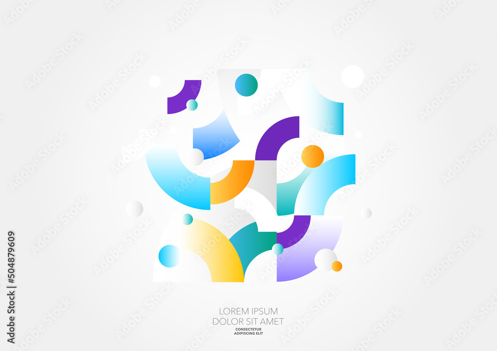 Poster horizontal abstract poster with color graphic elements and place for text. vector illustration.