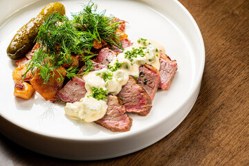 Beef brisket and baked potato