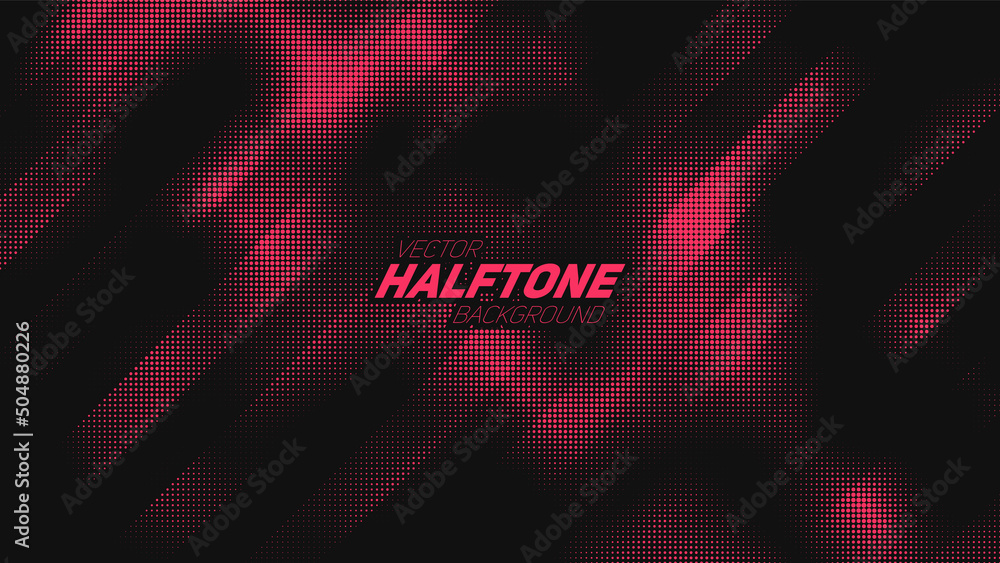 Aufkleber abstract vector torn red halftone background. scrathed dotted texture element