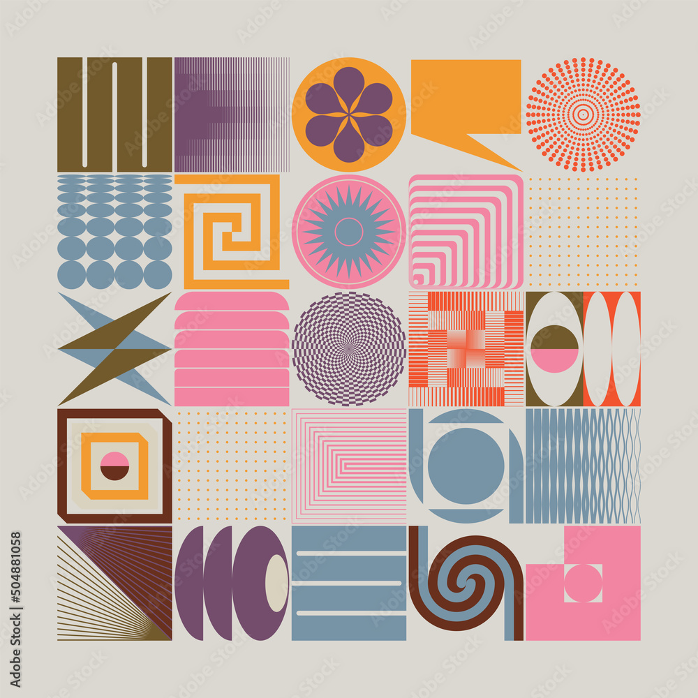 Aufkleber modern vector graphics collection of various geometric shapes and abstract forms