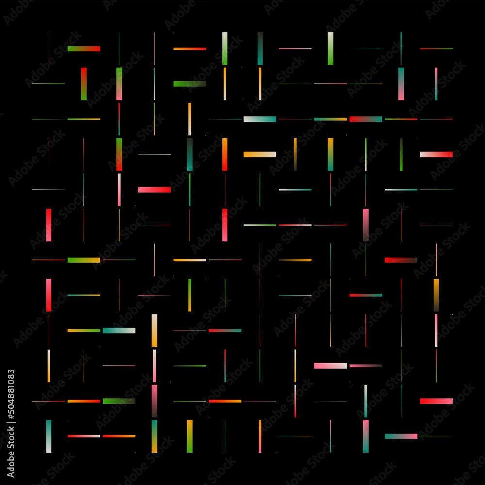 Poster line art vector graphic pattern made with abstract linear geometric shapes