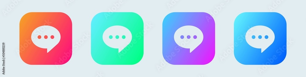 Poster comment icon speech bubble symbol in gradient colors. chat message icon set.