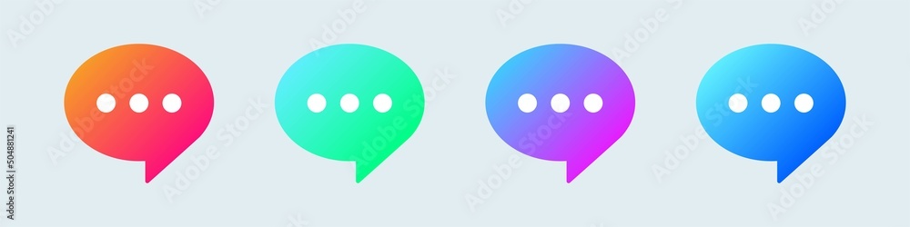Poster comment icon speech bubble symbol in gradient colors. chat message icon set.
