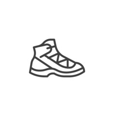 Hiking boots line icon