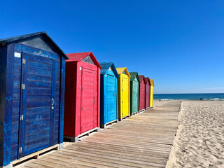 The Beautiful Colored Beach Cabins