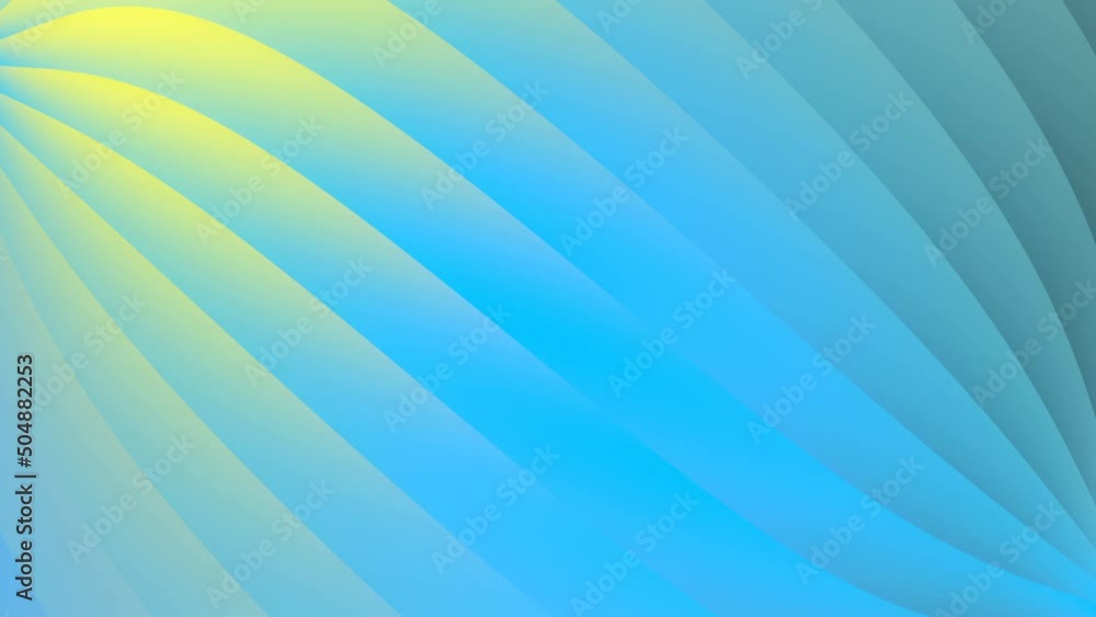 Poster Trendy colorful wave gradient digital seamless loop animation. 3d rendering 4K