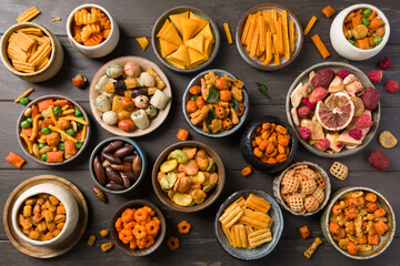 Mix de crackers. Mélange varié de crackers
