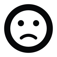 Black solid for Sad Emotion Icon