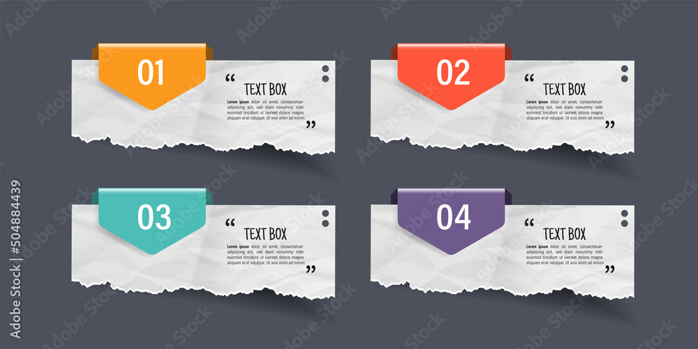 Poster Text box design with note papers.	
