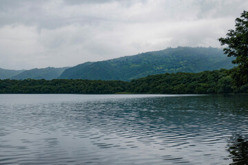 Scenic view of Kisiba Crater Lake, a crater lake in Mbeya, Tanzania