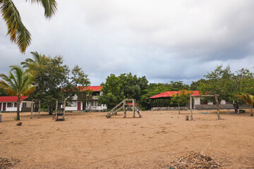 Fototapeta na wymiar Resorts at the beach at Matema Beach, Lake Nyasa, Tanzania 