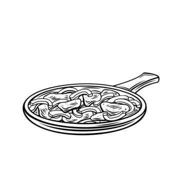 pan of food black and white clip art preview