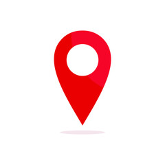 Location icon vector. Gps pin with shadow. Destination concept.