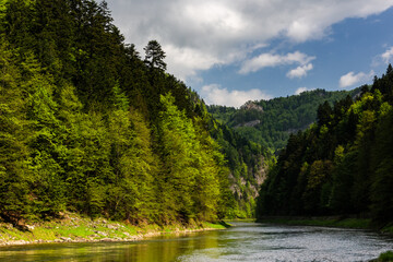 Dunajec River Gorge in Pieniny National Park at Spring, Poland