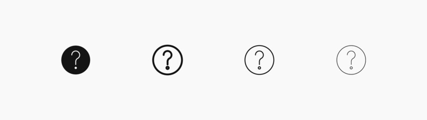 Question mark in a circle line vector icon.