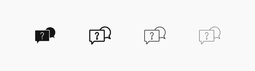 Question line icons. Set of linear question vector illustration