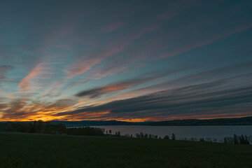 Evening clouds above Lake Mjøsa.