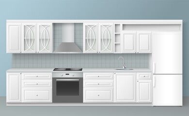 Kitchen design interior vector cook room project