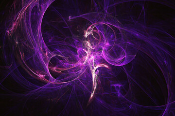 Futuristic purple gradient smoky lights surface. Abstract flowing digital wave shape lights 3d illustration