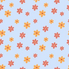 
Floral background. Vector seamless pattern flowers.