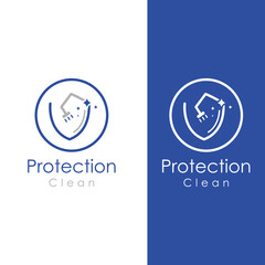 Cleaning logo, cleaning protection logo and house cleaning logo.With a template illustration vector design concept.