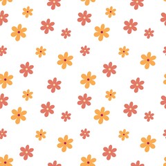 Fototapeta na wymiar Floral background. Vector seamless pattern flowers.