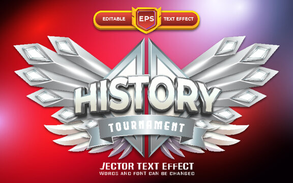 History 3d game logo with editable text effect